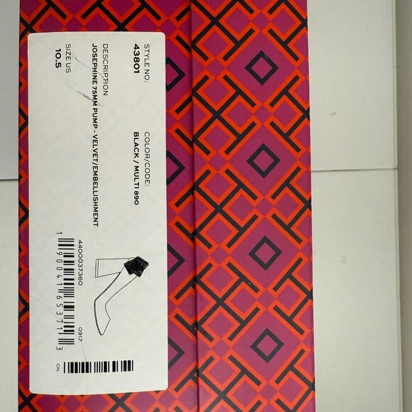 Tory Burch Josephine Velvet Pump Rhinestone Bow, Black, Size 10.5 - Picture 11 of 11